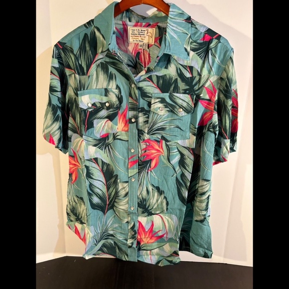 Sandrine Rose x Free People Hawaiian Pearl Snap Tropical Floral Shirt Size M - Picture 3 of 16